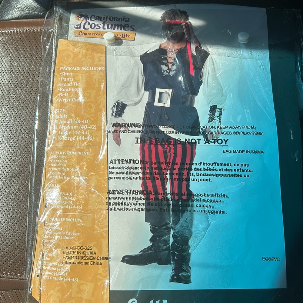 Cutthroat pirate adult costume